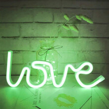 Letreiro de LED Neon "Love" - Luz Rosa, Alimentação USB ou por Bateria