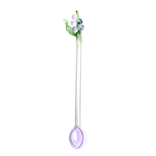 Cuchara de té de cristal de 18,2 cm, transparente.
