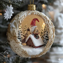 Joululegendat-koriste: Krampus ja Tomte-riipus
