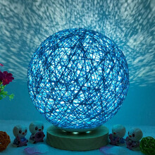 3D rattan LED éjszakai fény lámpa fa talppal – 8 színű