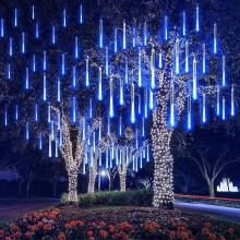 Soilse Cithfholcadáin Meitéar Gréine 50cm le 8 bhFeadán Sreang LED Lasmuigh