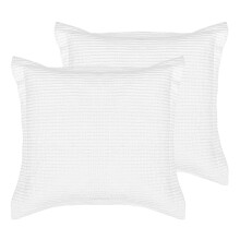 Levtex Home Cloud Waffle Euro kussensloopset van helderwit katoen