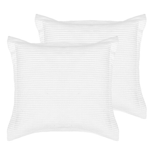 Levtex Home Cloud Waffle Euro kussensloopset van helderwit katoen