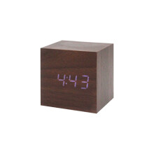 Despertador em formato de cubo com data, temperatura e alarme – USB ou bateria
