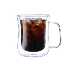 Caneca de café de vidro de parede dupla, borosilicato, 350ml