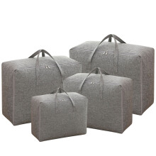 Saco de armazenamento em algodão e linho, resistente, com zíper, 10kg.