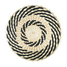Cesta decorativa de pared estilo bohemio – Bandeja colgante de ratán tejido