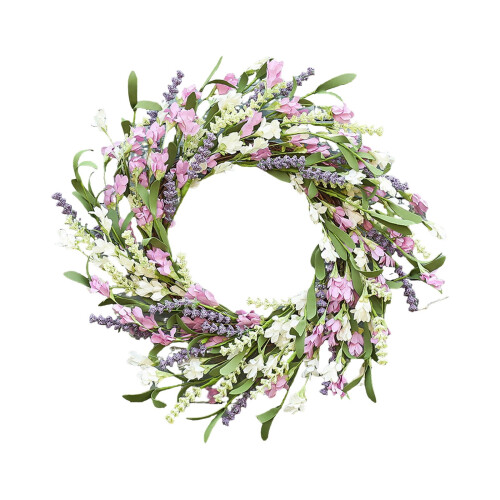 Guirlanda de primavera para porta de entrada, 40 cm (15,7 polegadas), decoração para todas as estações.