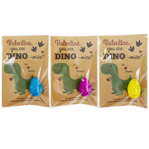 Dinosaur Hatch Egg Valentine Cards 3 Pack
