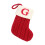 Gestrickter roter und weißer Weihnachtsstrumpf mit Initialenmonogramm 1