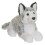 Peluche Husky, grise et blanche, 25 cm, lavable en machine 1