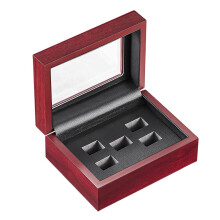 Championship Ring Display Case Wooden Box 1-7 Holes