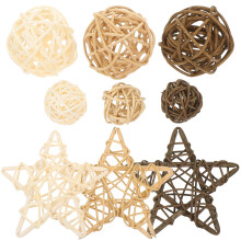 Bolas de ratán de mimbre natural para decoración del hogar (9 unidades)