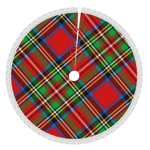 Christmas plaid tree skirt 36 inch rustic holiday decor