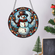 Christmas party decoration pumpkin stained glass window