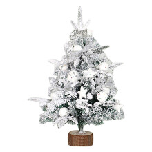 Christmas string lights with mini flocked tree pendant
