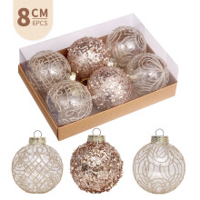 Palline di Natale decorative in plastica infrangibile, 6 pezzi