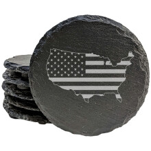 Slate Coasters with Flag Design – Set of 5