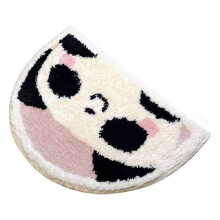 Boho flower panda semicircle floor mat 120x60cm