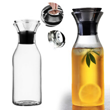 Carafe en verre borosilicate Giyblacko avec couvercle 1,5 L