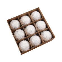 Staron 9-Piece White Shatterproof Christmas Tree Baubles