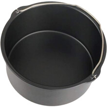 Air Fryer Cake Tin and Pizza Pan 7 Inch Non-Stick Black