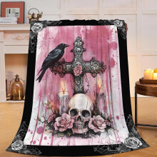 Coperta in flanella con teschio gotico, 40x50 pollici
