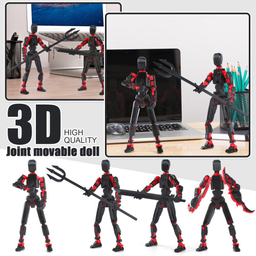 T13Actionfigurset: Rörlig Titanrobot med Vingar, 4 st