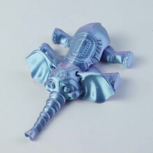 Afrikansk elefantfigur3D-utskriven blå16 cm1 st