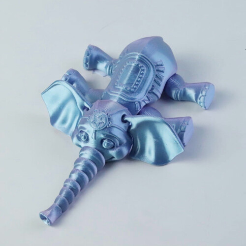 Afrikansk elefantfigur3D-utskriven blå16 cm1 st
