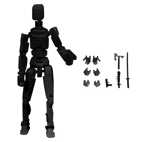 Titan13Action Figure Black3D Printed Multi-Jointed Robot