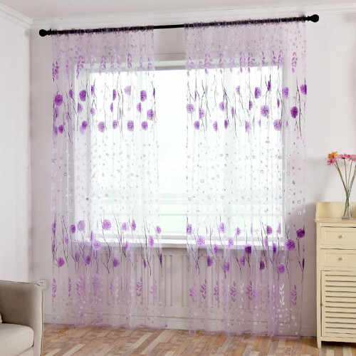Transparent gardin i polyestervoile, 100x200 cm