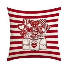 Funda de cojín de San Valentín con corazones y flores, 45 cm.
