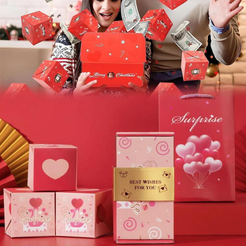 Überraschungsgeschenkbox für Weihnachten, Geburtstag oder Bargeld (Pop-up)