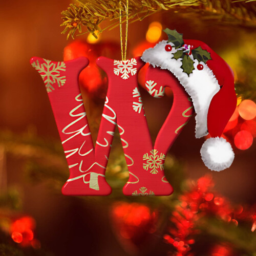 Acryl kerstmuts letterversieringen, set van 26 stuks