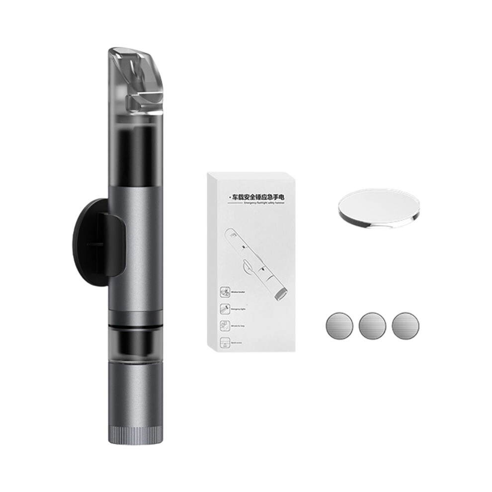 Multifunctional Car Safety Hammer With Glass Breaker- Gray 7754004354814