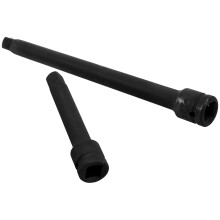 2-delige set steeksleutels met verlengstuk, 1/2 inch huls, chroom-molybdeenstaal