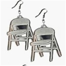 Orecchini Quinlirra con sedia pieghevole per il ritorno a scuola, collana sportiva con sedia, collana con orecchini a forma di sedia da campagna.