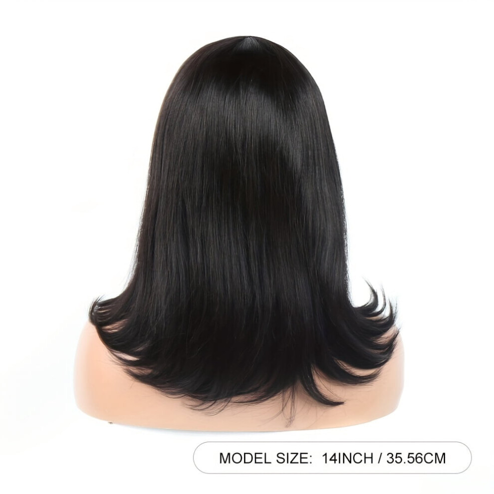 Bob Lace Wig Straight Human Hair with Bangs 150% Density