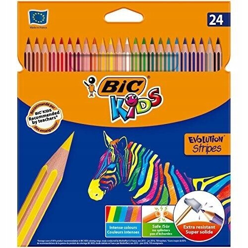 BIC BIC Kids Eco Evolution Stripes 24 väriä kynät