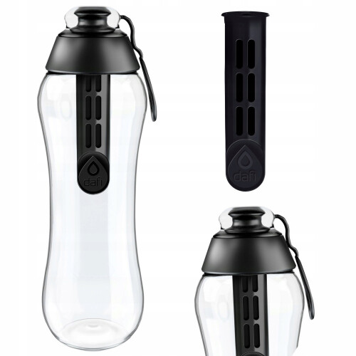 Zwarte Dafi waterfilterfles 0,3 liter + filter