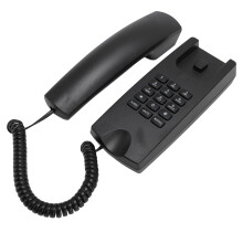 Telefono da parete cablato in ABS, nero, con richiamata del volume