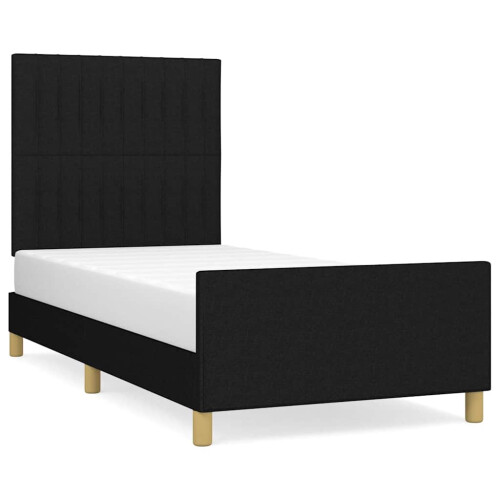 vidaXL sengestel uden madras sort 90x190 cm stof 1