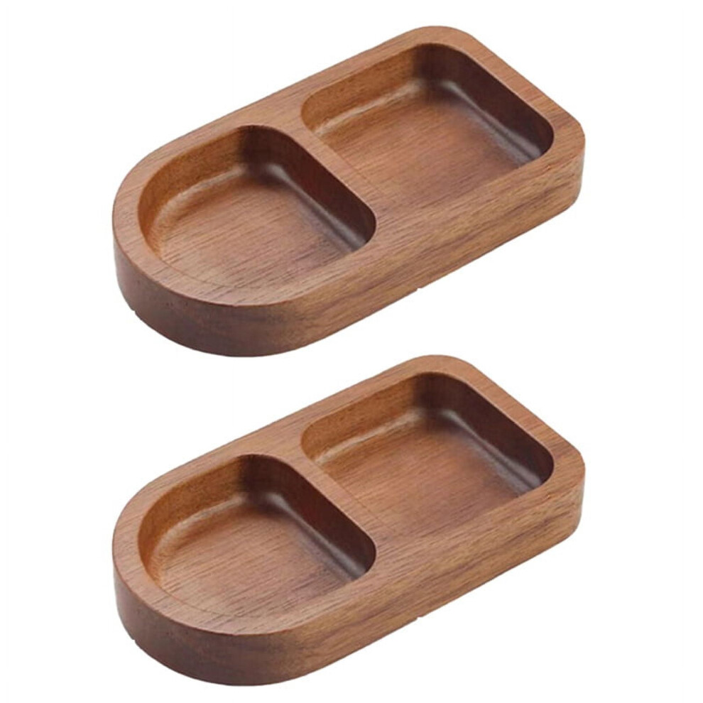 Solid Wood Rectangular Serving Tray with Divided Sections