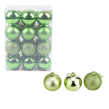 40mm Christmas Baubles Set – 24 Pcs Glitter Tree Ornaments