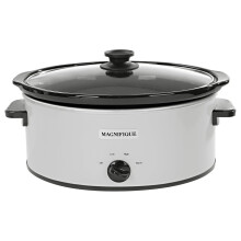 Slow Cooker Oval Manual 6 Quart White Stainless Steel