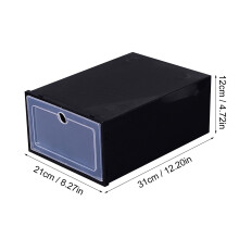 Clear plastic foldable shoe storage box 12L