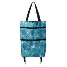 Grocery Cart on Wheels Foldable 40x10x45cm Sky Blue