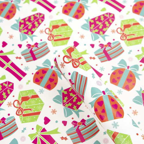 Christmas Wrapping Paper Santa Classic Patterns 70cm x 50cm