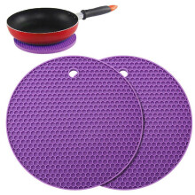 Sottobicchieri rotondi antiscivolo DIYOO viola (2 pezzi)